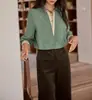 Camisa Falsa de Dos Piezas Estilo Retro Francés Solightr para Mujer Primavera 2026 Nueva Camisa de Manga Larga Holgada Pulóver