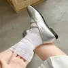 Calcetines Nuevos de Primavera y Verano Estilo Coreano Lazo de Cuerpo Completo Calcetines de Media Pantorrilla para Mujer Estilo Ballet Estilo Miu Calcetines Rectos Apilados