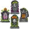 Placa Popular de Halloween Transfronteiriça, Placa Decorativa de Halloween em Forma de Lápide para Jardim Externo e Quintal