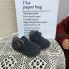 Zapatos de Algodón Birkenstock para Niños 2026 Invierno Nuevo Estilo Coreano Zapatos de Felpa y Piel para Niñas Zapatos Tipo Gorro Cálidos para Niños