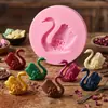Molde de Silicona de Cisne Rosa Tridimensional, Molde para Fondant y Chocolate, Accesorios para Decoración de Pasteles de Boda, Molde para Hornear