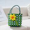 Regalo al por mayor para el Día del Niño Bolsas Pequeñas, Bolsas Tejidas Coloridas, Cestas de Mano, Souvenirs de Dibujos Animados DIY, Transfronterizo