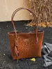 Bolso de Tote Transfronterizo Estilo Retro Nuevo Gran Capacidad para Viajar y Uso Diario Bolso de Hombro Moda Femenina Estampado de Leopardo Bolsa de Compras