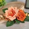 Nueva Flor de Pastel Delicada Naranja Artificial Decoración de Hogar Otoño Rosa de Simulación Adornos de Flores Falsas Venta Caliente Transfronteriza