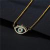 Collar Clásico con Colgante de Ojo de Diablo para Mujer Estilo Ins Moda Europea y Americana Collar de Ojo Cobre Micro-Incrustado Zirconia Joyería