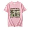 Camiseta de Manga Corta Radiohead Rosa de Moda de Verano para Hombre y Mujer Talla Europea Transfronteriza