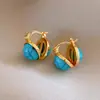 Brincos de franja com contas de zircônia azul vintage, estilo retrô francês, luxo leve e sensação de alta qualidade