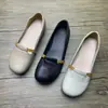 Zapatos Individuales Nuevos Retro de Piel Suave con Boca Poco Profunda para Mujer, de Suela Plana, Suela Suave, Cómodos Slip-On, Zapatos Pequeños de Piel, Zapatos Casuales