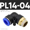 1 Peça Conector Rápido Pneumático de Cilindro Conector Rápido de Encaixe Cotovelo Rosqueado Pl8-02 /4-M5/6-01/10-03