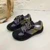 Zapatillas de entrenamiento alemanas de cordones en bloques de color retro para mujer, nuevo lanzamiento de otoño 2026, ligeras, informales, de caña baja, estilo Forrest Gump para estudiantes