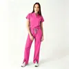 Ropa para Lavar a Mano Transfronteriza Manga Corta Mujer Hospital Dental Spa Ropa para Lavar a Mano Laboratorio Uniforme de Doctora Enfermera Uniforme de Belleza En Stock
