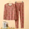 Conjunto Térmico de Cachemira y Seda para Mujer, Forrado de Felpa, Engrosado, Sin Costuras, Generador de Calor, Ropa Interior de Terciopelo Alemán, Capa Base, Ropa de Otoño, Pantalones de Otoño, Invierno