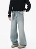 Ropa para Hombre Fengshe / Jeans de pierna ancha con salpicaduras y pedrería estilo americano moderno para hombres y mujeres, estilo casual retro recto holgado