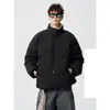 Otoño e Invierno Nuevo Bloque de Color al Aire Libre Cuello Alto Clásico Color Sólido Chaqueta de Algodón Estilo Pareja para Hombre Cómoda Gruesa Cálida Cuello Alto