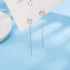Hilo para oreja de flor de rosa estilo otoño e invierno muestra cara delgada aretes largos para mujer 2022 nuevos aretes de perforación de oreja de moda con sentido avanzado