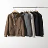 Outono Inverno Retrô Americano Lã Raglan Gola Alta Cardigã Moda Casual Versátil Moletom Jaqueta Esportiva Casual Solta