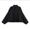 Atacado Transfronteiriço Roupas Femininas Europeias e Americanas Piloto Manga Morcego Zíper Casual Top Solto Jaqueta com Textura de Camurça para Mulheres
