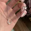 Collar de Camelia de Plata de Ley S925 para Mujer, Temperamento Dulce de Nicho, Sensación de Lujo Ligero de Gama Alta, Cadena Versátil para Clavícula