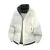 Moderna chaqueta de algodón cálida y gruesa de bloques de color, holgada y cómoda, con cuello alto, casual, para invierno