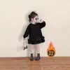 Vestido Sudadera de Felpa para Niña, Nuevo Estilo Otoño e Invierno, Estilo Coreano, Vestido de Pétalos de Moda para Bebé Niña para Usar como Ropa Exterior
