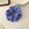 Blogger de Corea del Sur con tela a rayas de moda, scrunchie de intestino grueso, temperamento azul refrescante, cuerda para coleta baja, accesorios para el cabello para mujeres