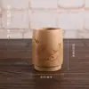Taza de Cerveza Vintage China de Bambú Carbonizado Taza de Bambú Tubo de Bambú Tubo de Té sin Barniz Artesanías Taza de Agua Taza de Té Tubo de Bambú