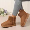 Botas de neve de lã de cano alto tamanho grande transfronteiriças para mulheres, novo modelo outono e inverno 2026, sapatos de algodão quentes espessados com forro de lã transfronteiriços