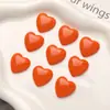 Fresco de Verano Naranja Naranja Hielo Corazón de Durazno Agrietado Corazón Parche de Resina Aretes DIY Aretes para Mujer Accesorios de Flor para Zapatos