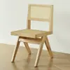 Cadeira de Jantar com Braço de Madeira Maciça Nórdica Cadeira de Rattan Natural Chandigarh Cadeira de Costas para Varanda de Homestay Cadeira de Mesa de Jantar para Celebração na Internet
