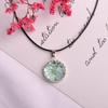 Collar sencillo de flores secas para mujer, corona de cristal con flores reales frescas, puesto de estudiante en un lugar pintoresco.