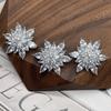 Atacado no Ponto Botões de Zircônia com Banho de Cobre em Formato de Floco de Neve Grande Moda para Roupas Externas Femininas Botões para Casaco Tweed Suéter