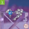 Pendientes de plata de ley 925 bañados en platino con doce constelaciones y diseño de nicho femenino con estrella Mang, estilo europeo y americano, sencillos.