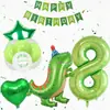 Sombrero de cumpleaños lindo para bebé transfronterizo, set de globos de dinosaurio pequeño, decoración de escena de cumpleaños para niños, regalo para el primer cumpleaños