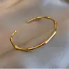 Coreia do Sul Dongdaemun estilo de design de nicho estilo frio personalidade simples pulseira aberta de bambu feminina joia de mão para网红 moda