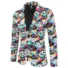 Nova Coleção Primavera/Verão 2026 Comércio Exterior Jaqueta Casual Suit Estampada 3D Moda Britânica Slim Fit Terno Elegante Masculino