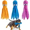 Juguetes Chirriantes para Perros - Juguetes de Felpa de Pulpo para Perros Masticadores Agresivos Sin Relleno Crujiente Duradero Interactivos