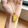 Tienda de Oro Mismo Estilo Colgante de Gato de la Fortuna Hielo Triturado Brillante Cadena para Clavícula Estilo Chino Nuevo Colgante de Lujo Ligero
