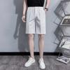 Bermuda Social Masculina Calça de Cinco Pontos Calça Solta Verão Calça Fina de Meio Comprimento Estilo Coreano Estilo de Hong Kong Calça Casual Branca de Cinco Pontos