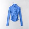YPFF moda feminina pullover cruz T-shirt top puro desejo estilo outono einverno Novo veludo fino cintura fina camisa de assentamento