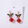 Brincos da série de Natal Europa e Estados Unidos brincos de árvore de Natal de diamante brincos de sino brincos pequenos da moda requintados brincos de mulher atacado