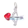 N28 Accesorios para Joyería DIY Collar con Microincrustaciones Hueso de la Fortuna Labios Rojos Ángel Flecha de Cupido Colgante Pequeño