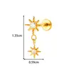 Aretes Clásicos de Aleación de Titanio G23/F136, Piercings Geométricos de Sol para Labio Estilo Push-Pin, Joyería de Piercing a la Moda