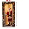 Nova Capa de Porta de Natal Transfronteiriça Papai Noel Feliz Natal Decoração Arranjo Bandeira Bandeira Suspensa Externa