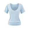 Estilo Americano Retrô Estilo Garota Quente Decote V Cintura Justa Umbigo Camiseta Slim-fit Emagrecimento Combina com Tudo Cor Sólida Base Ombro Regata para Mulheres