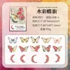 Adesivos de Borboleta Vintage para Diário, Material Decorativo a Laser 3D de PET para Colagem DIY
