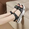 Sandalias Deportivas de Viento para Playa Estudiantes Cómodas Todas las Combinaciones Sandalias para Mujer Verano 2024 Nuevas Sandalias de Suela Gruesa con Velcro para Mujer