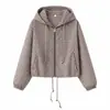 Amazon 2026 Estilo Europeo y Americano Comercio Exterior Otoño Nueva Moda Versátil Chaqueta Abrigo con Capucha a Cuadros