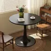 Mesa redonda pequena estilo meados do século, adequada para sala de jantar em casa, floriculturas, lojas de bubble tea, lojas de roupas, cafés, balcões de recepção e mesas de reunião; também uma escolha popular para espaços da moda