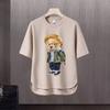 Nueva camiseta de manga corta para hombre, estilo coreano de verano, moderna, sencilla, de media manga, estilo Hong Kong, holgada, informal, de marca.
