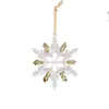 Floco de neve de Natal Árvore de Natal Acrílico Borda Dourada Floco de Neve Transparente Formato de Árvore de Natal Janela Floco de Neve Pêndulo Decorativo